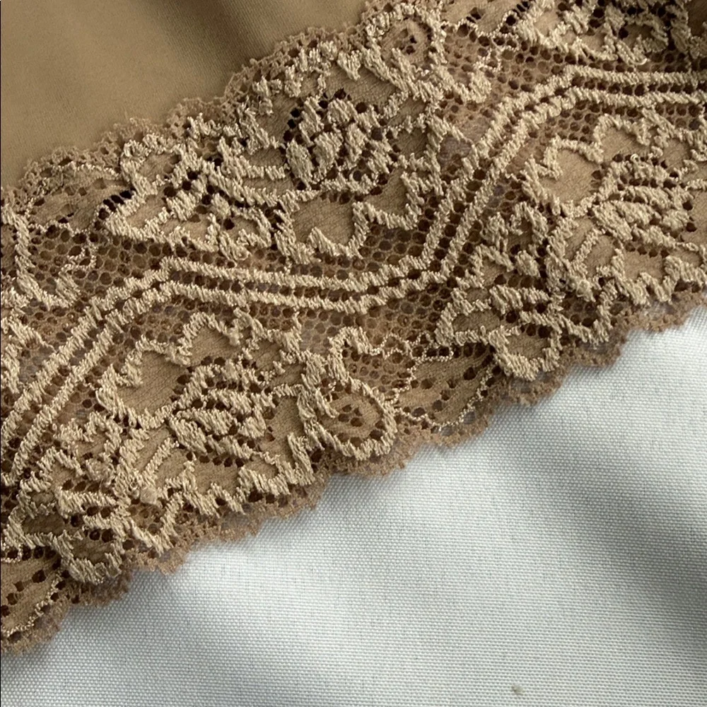 Marilyn Monroe Café Beige Bra shaping slip dress with lace 2X - Picture 3 of 6